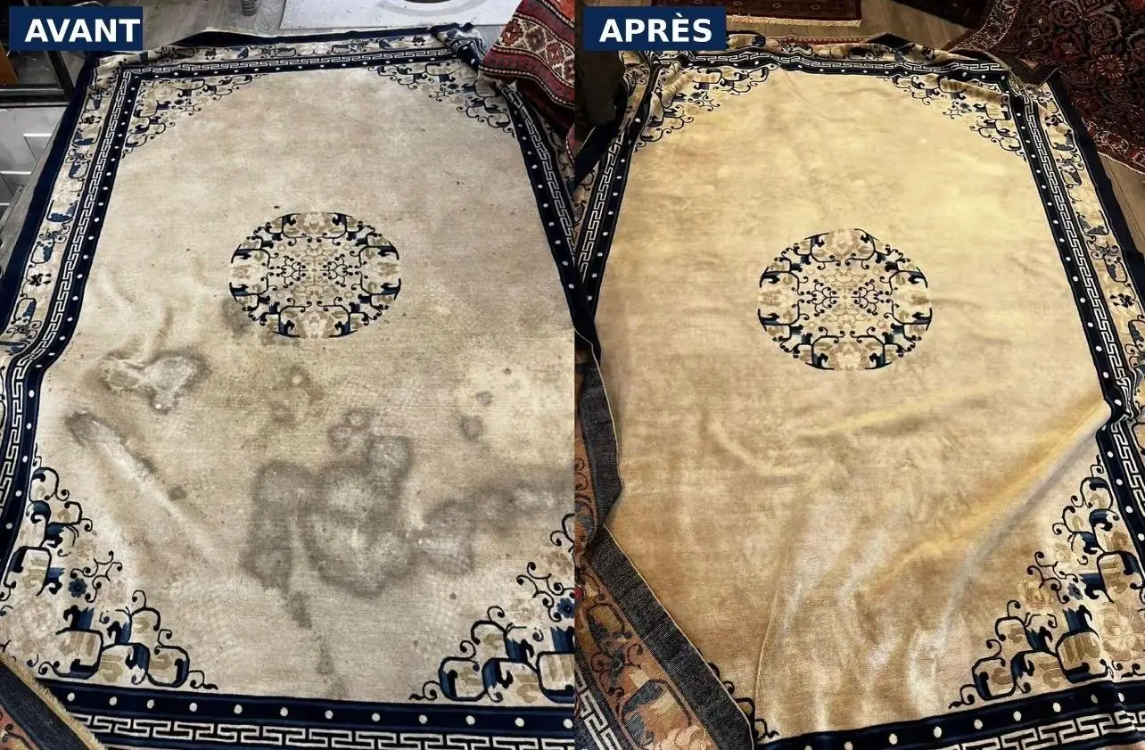 Tapis floral : la différence après nettoyage